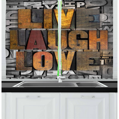 Live Laugh Love Tailored Kitchen Curtain