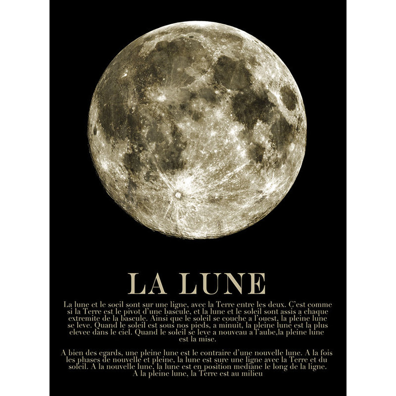 La Lune Print by Zoey Riley, Glass Coat, 32" H x 24" W x 1.5" D