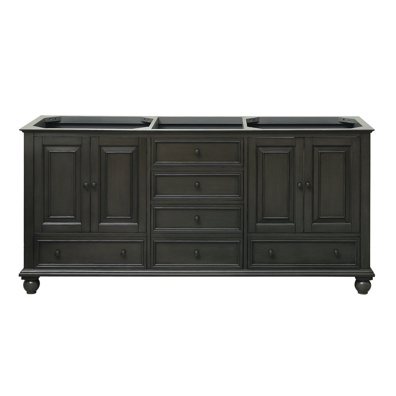 Base de meuble-lavabo double 72 po Magruder, Glacis gris anthracite