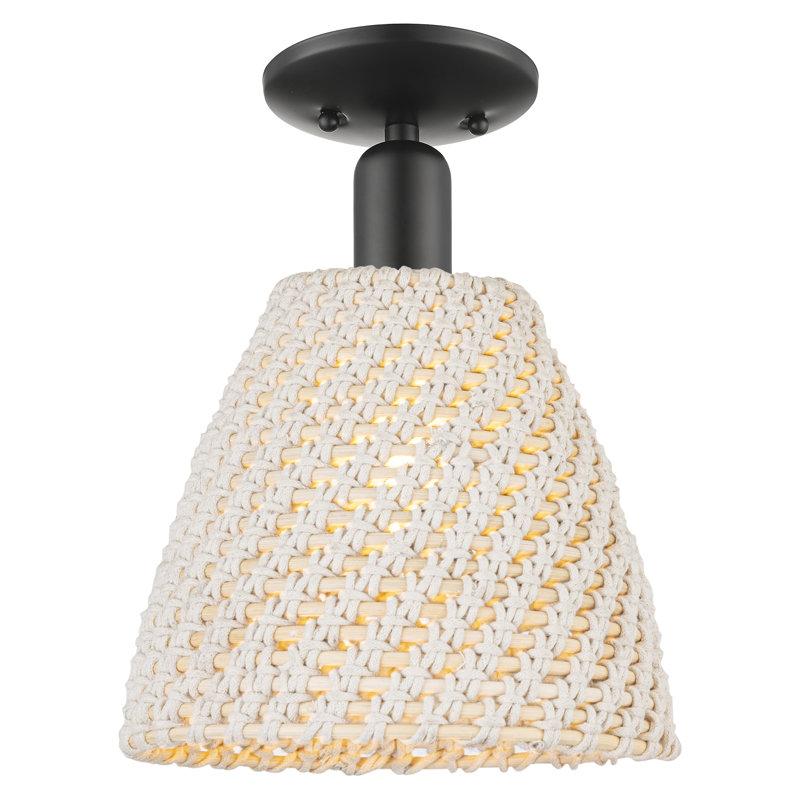 Downtown Urban - Bonifacio - 1 Light Semi-Flush Mount , 9" Body Width, Matte Black