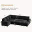 114" modular sectional sofa, corduroy l shaped modular sofa, sectional couches for living room, bedroom and apartment-1069491480