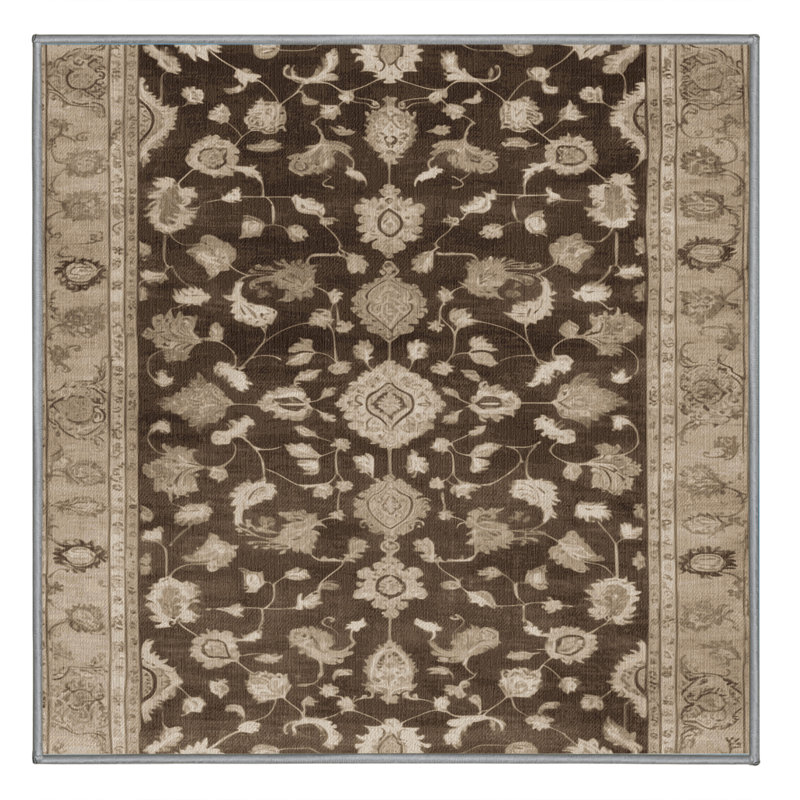 Tapis gris lavable à la machine, Carré 5 pi
