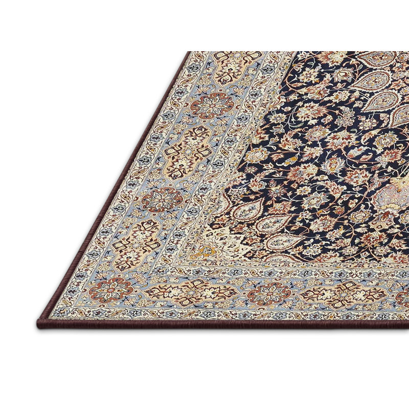 Gris oriental/bleu Tapis décoratif Romario, Rectangle 5 pi x 7 pi