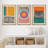 Abstract Vibrant Color Blocks " Mid-Century Multicolor Color Block Shape Abstract Geometric " 3 - Pieces-75849583-75849582