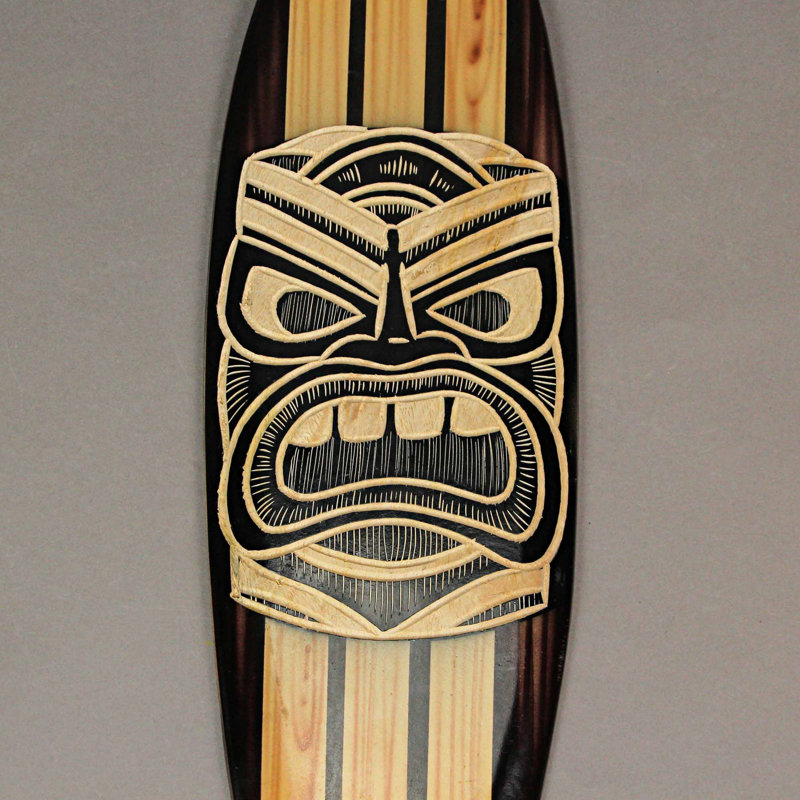 Ensemble de 2 décorations murales de planche de surf masque Tiki