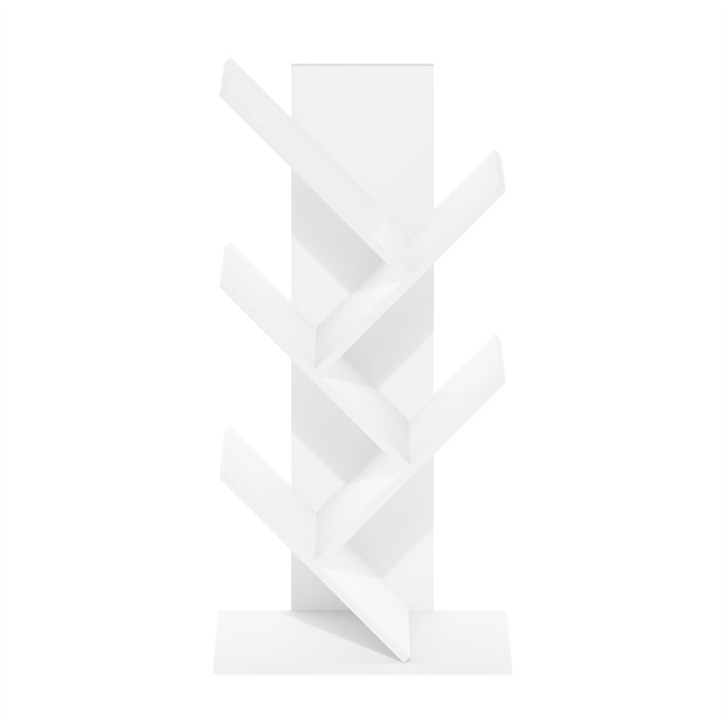 Bibliothèque en bois Korou, Blanc, (5 tablettes) H 30,3 po x l 15,7 po x P 8,4 po