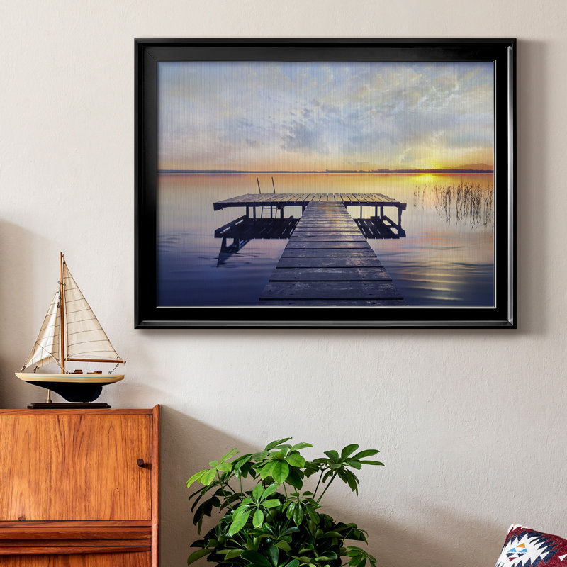 «Evening Calm», toile encadrée de qualité supérieure - prête à être accrochée, Cadre noir, H 18,5 po x l 24,5 po x P 1 po