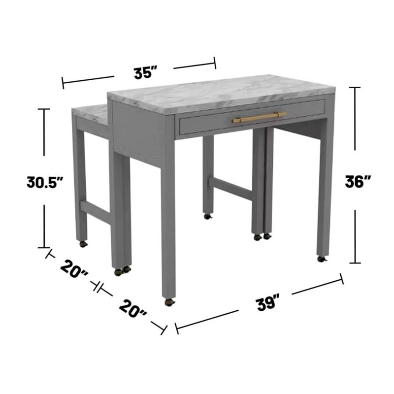 Table de hauteur comptoir gris clair