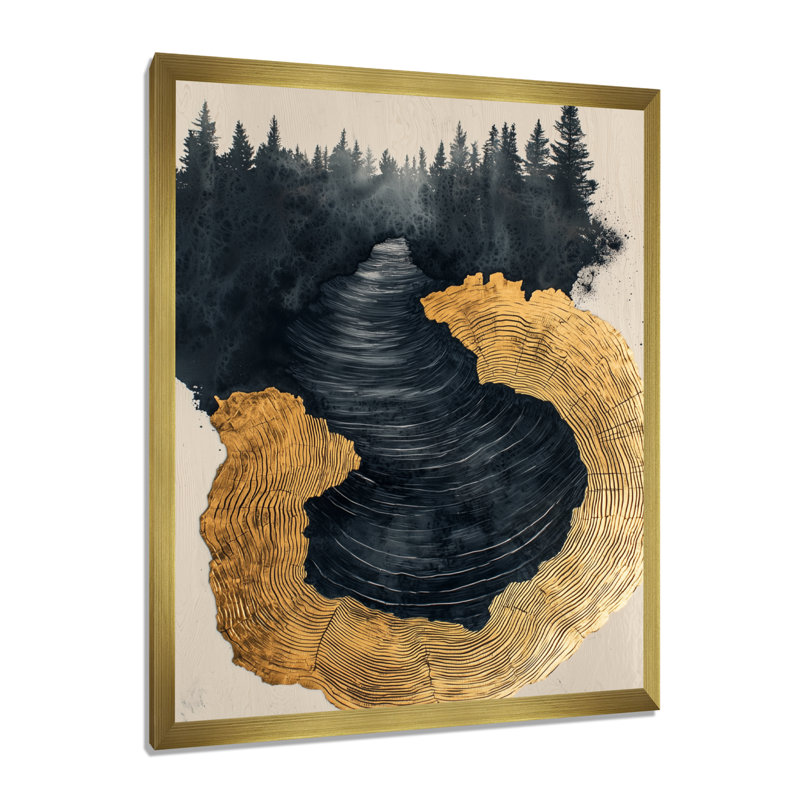 Girvin - paysages, reproduction d'art sur toile, H 20 po x l 12 po, Picture Framed, Doré