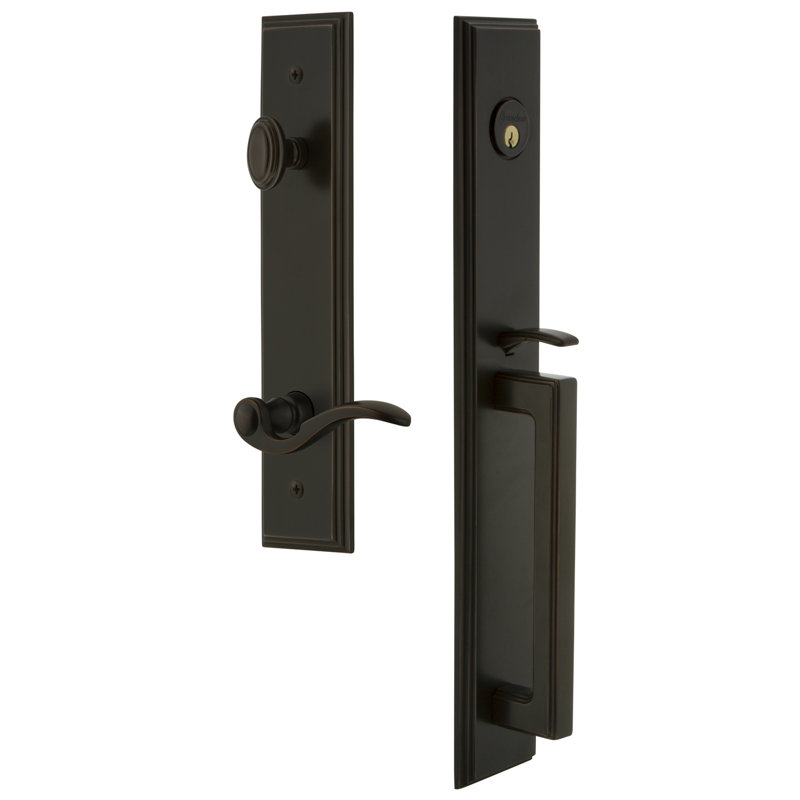 Carré Complete Inactive Dummy Handleset with Bellagio Lever and Rosette, Timeless Bronze, Right