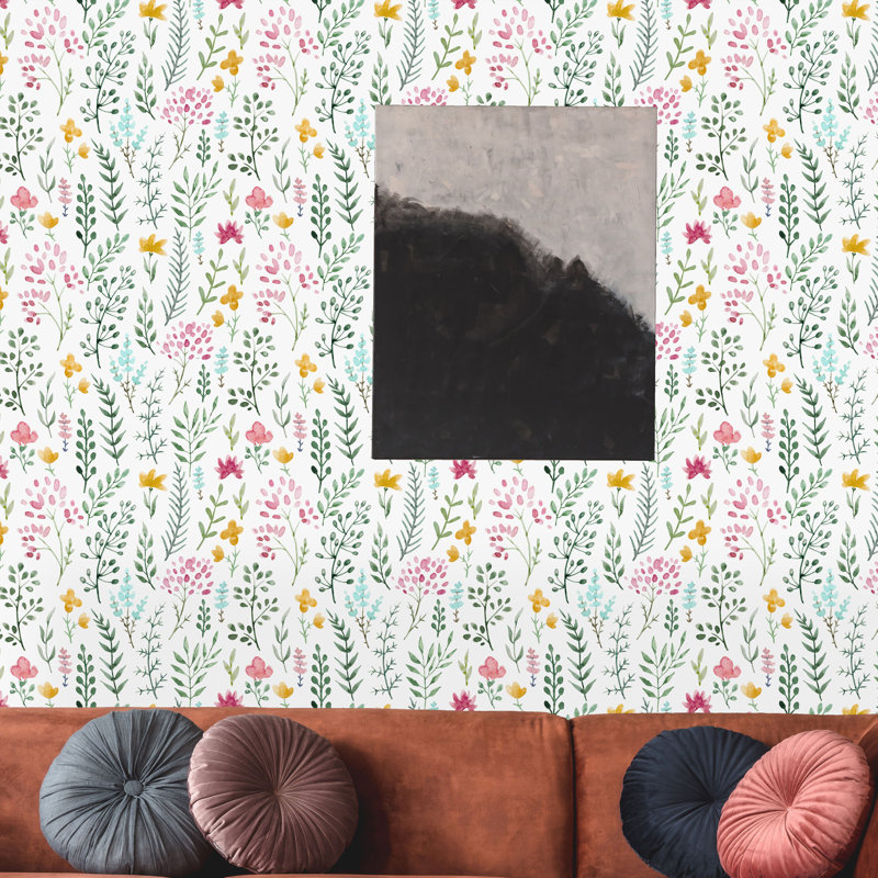 Rouleau de papier peint à peler et coller à l'aquarelle amovible fabriqué par Lennon USA - Haute visibilité