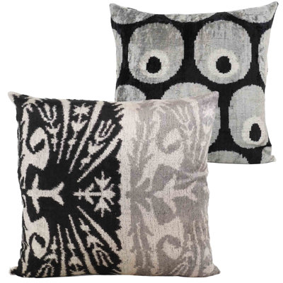 Modernistic Silk Velvet Pillow Cover And Insert - Set Of 2