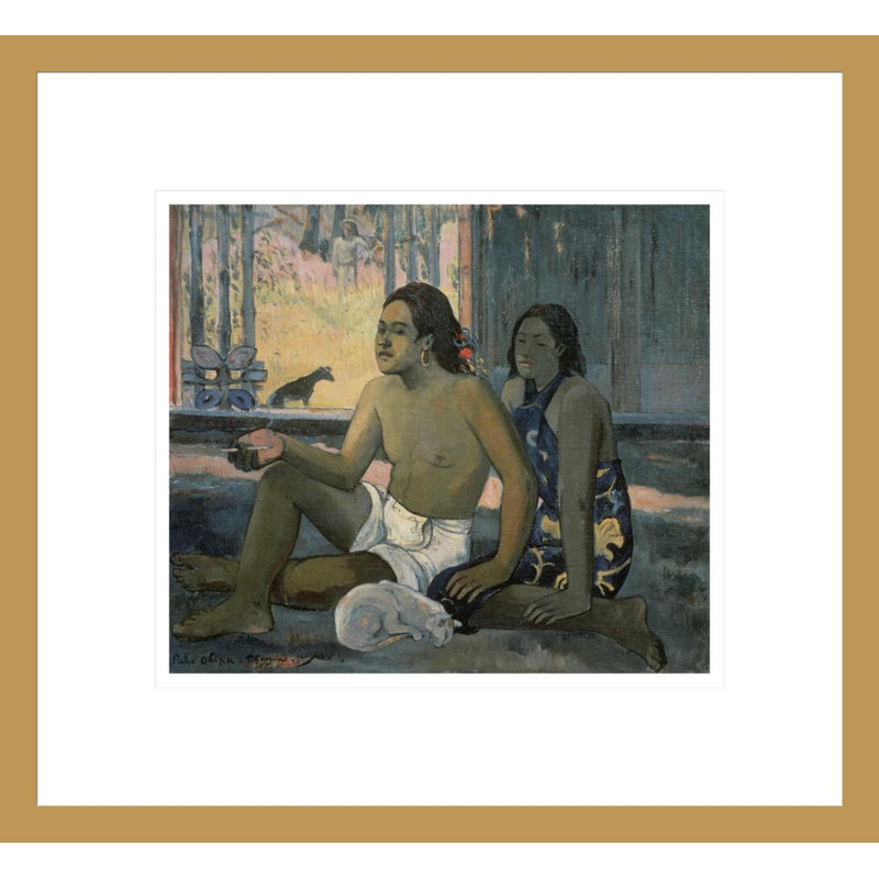 «Eiaha Ohipa or Tahitians in a Room» par Paul Gauguin - Estampe numérique encadrée, H 13,75 po x l 14,98 po