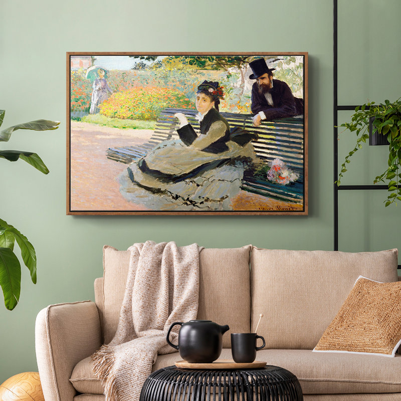 Paysage rétro - Toile tendue avec châssis encadré LXIV, Noyer, H 17 po x l 25 po