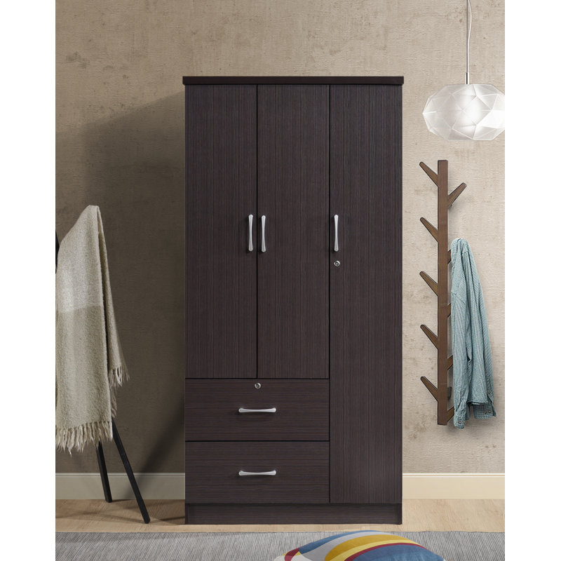 Armoire 3 portes Blankenship, Chocolat