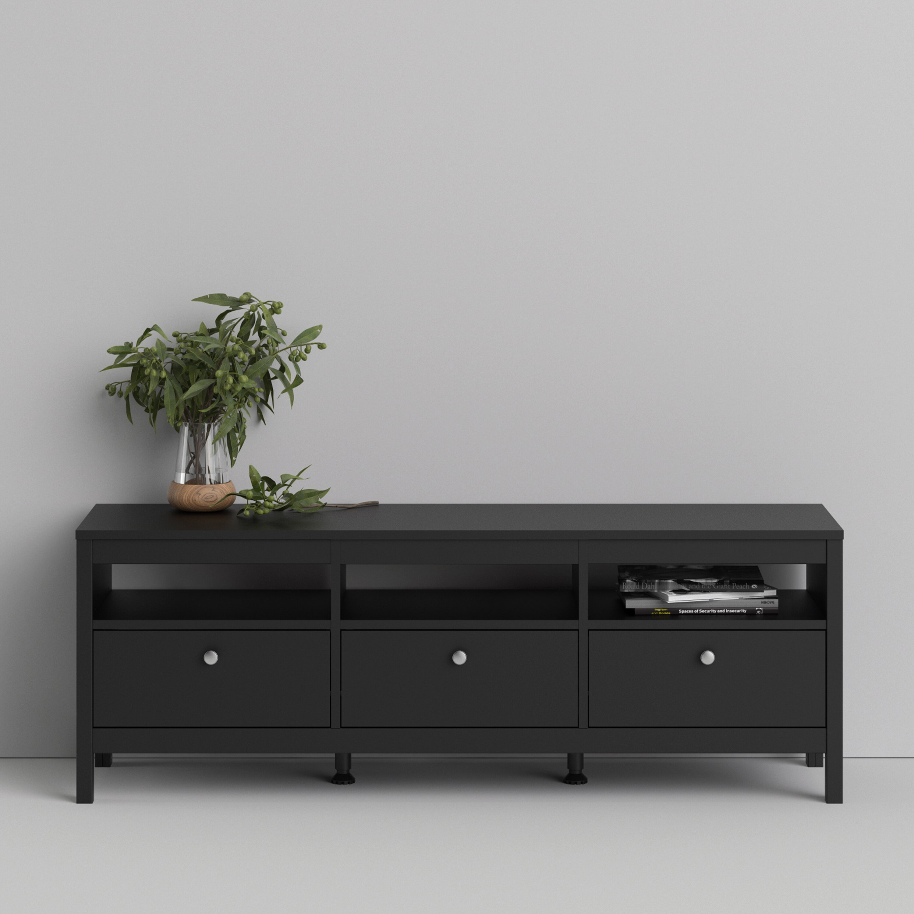 Black brown deals tv stand