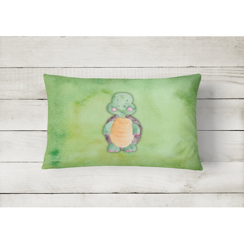  Turtle Watercolor Lumbar Pillow