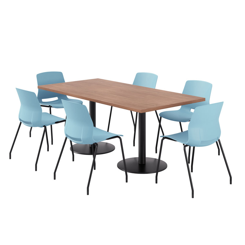 Ensemble repas pour 6 personnes, Bleu et noir, Cerise
