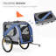 Remorque de bicyclette pour chien - structure solide, ventilation, wagon bleu / gris protégé, drapeau,