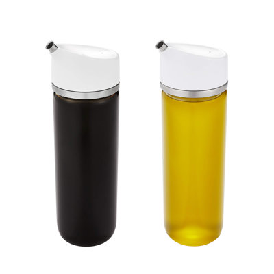 Distributeur de précision Good Grips en verre, ensemble de 2 pièces pour huile et vinaigre, transparent et blanc