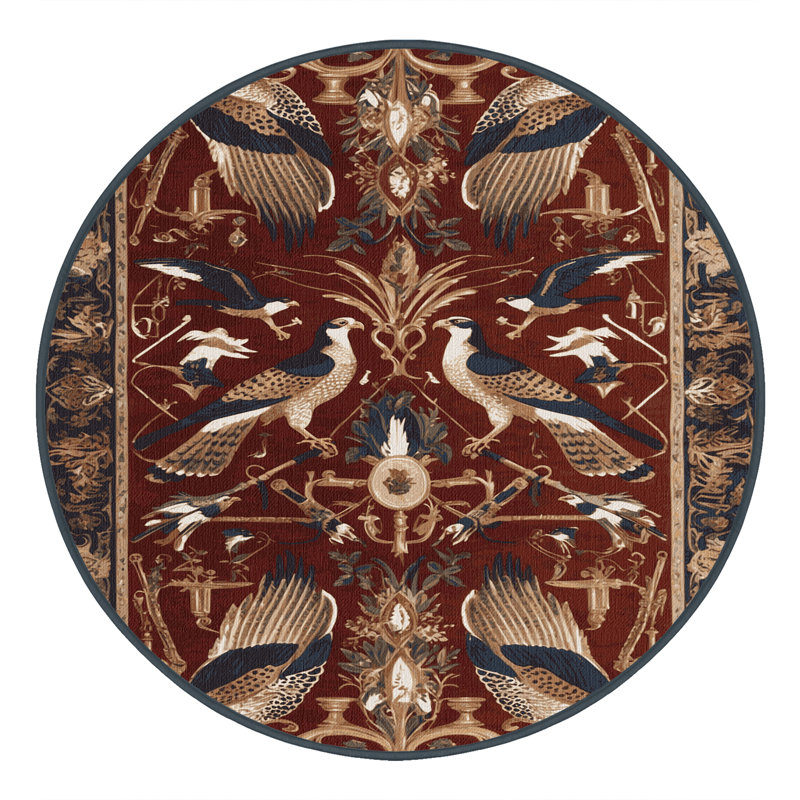 Tapis noir français lavable à la machine, Rond 4 pi