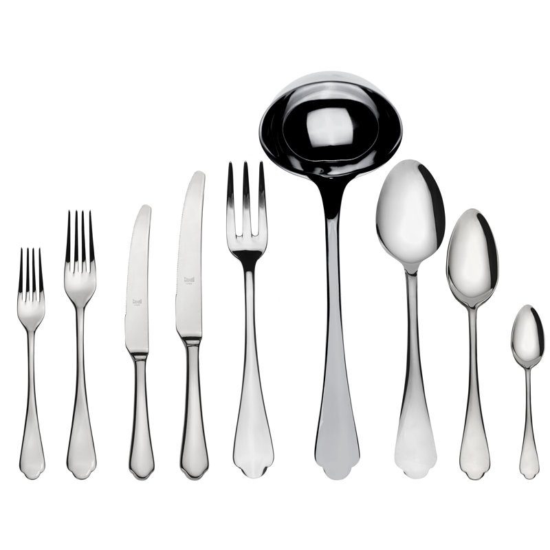 Dolce Vita 75 - Piece Stainless Steel Flatware Set, Silver