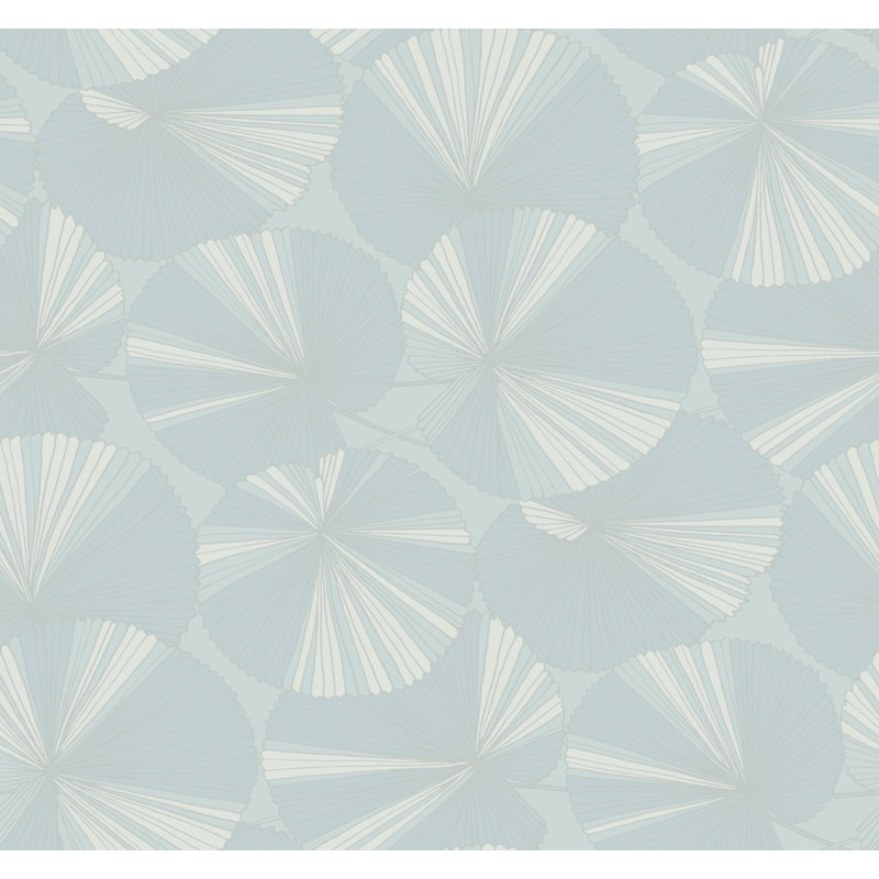 Papier peint Layered Spa Lily Pads, Bleu clair