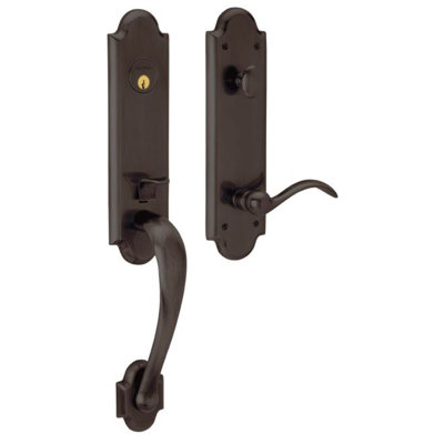 Boulder Handleset with Single Cylinder Deadbolt and Door and Rosette