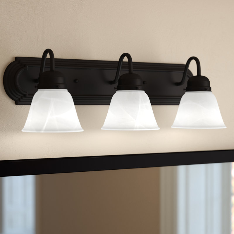 Éclairage de salle de bain bronze huilé à intensité variable 3 lumières Malinda