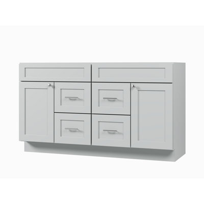 60'' Double Bathroom Vanity Base Only in White
