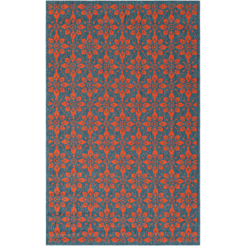 Tapis d'extérieur noir et bleu Aucun, Rectangle 5 pi 1 po x 8 pi