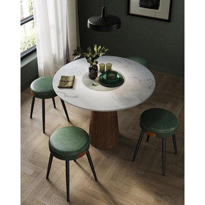 Cantrall Yes Leather Bar Stool with Steel Frame
