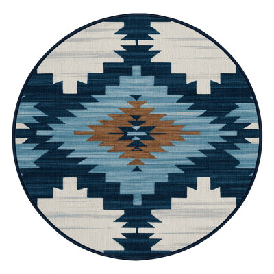 Washable Hopi Rain Clouds Southwestern Area Rug