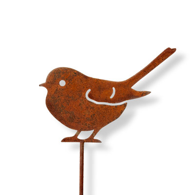 Bird Garden Stake Brown Iron Everyday