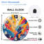 Horloge murale colorée abstraite avec art artistique - Horloge murale moderne en verre 12 po