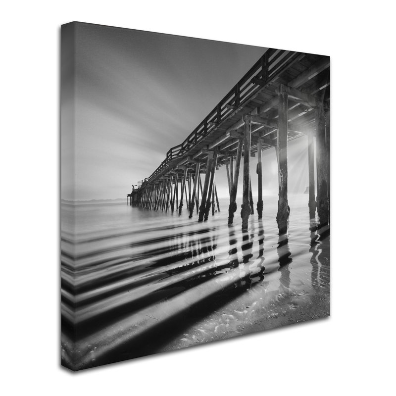 «Pier and Shadows», reproduction de photo sur toile tendue, H 18 po x l 18 po x P 2 po