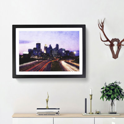 Minneapolis Skyline at Dusk - Picture Frame Graphic Art Print