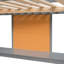 Lit mezzanine gris avec bureau - armoire 2 tiroirs en bois et zone d'écriture en bois massif gris, armoire solide depuis plus de 6 ans-391257391