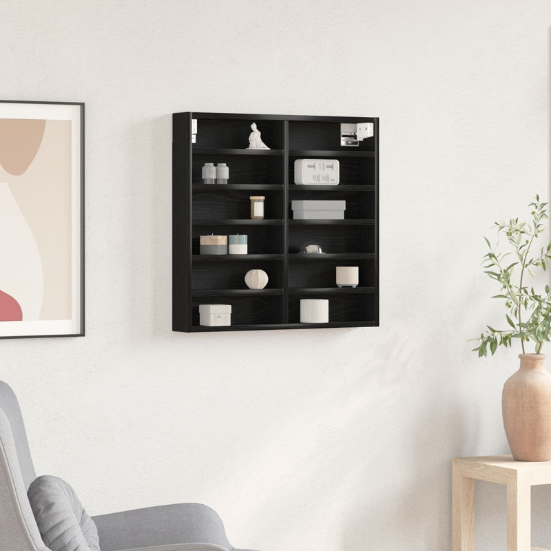 1-3 Solid Wood Rectangle Accent Cabinet, Black Oak
