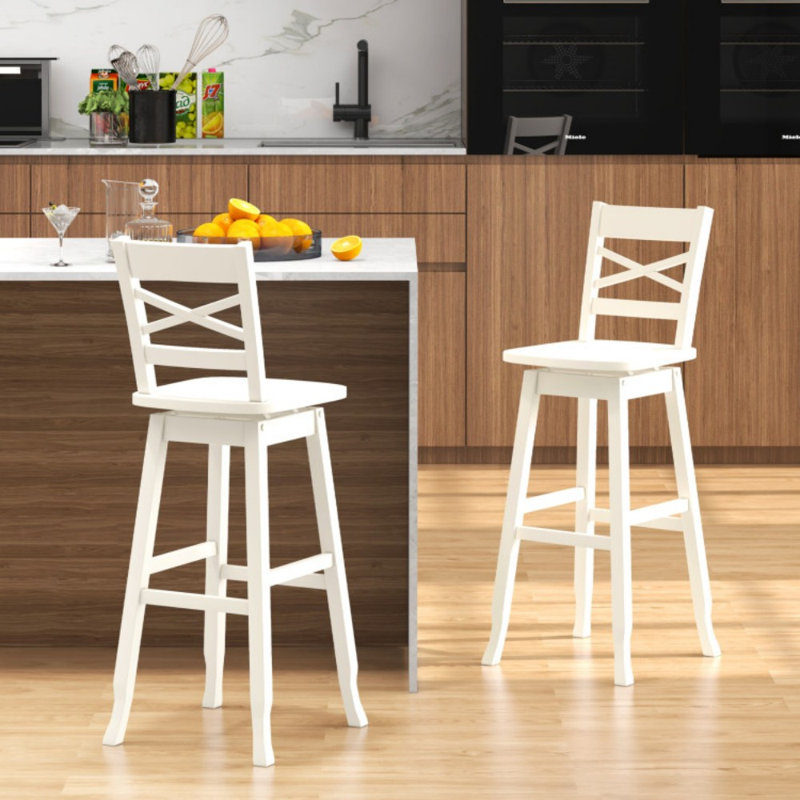 Ensemble de 2 tabourets pivotants avec dossier incliné, Tabouret de bar (siège d'une hauteur de 30 po)