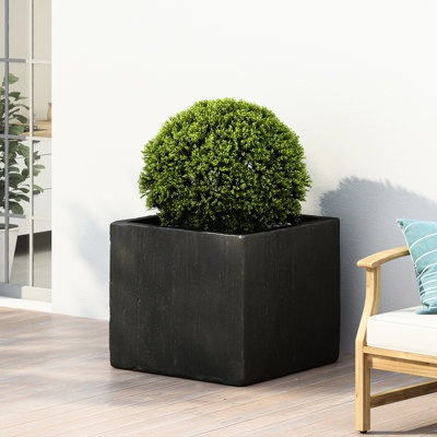 Jardinière extérieure noire carrée - l 22,08 po x P 18,45 po, 21,5 po x 21,5 po x 18,45 po, noire