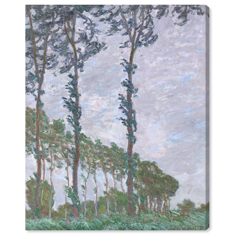 Art mural Monet Series of The Poplar Wind Effect par Art Remedy, H 36 po x l 30 po, Toile tendue