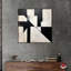 Art abstrait sur toile noir et blanc cubique monochrome par Notoriart-104452916-104452924