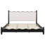 Lit plateforme très grand en bois avec tête de lit tapissier, cadre de lit moderne en bois massif, noir et beige-730858739-730858742