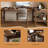 Mid-Century Modern Dark Brown L-Shaped Solid Wood Corner Study Desk with Guardrail-947893853-947893852