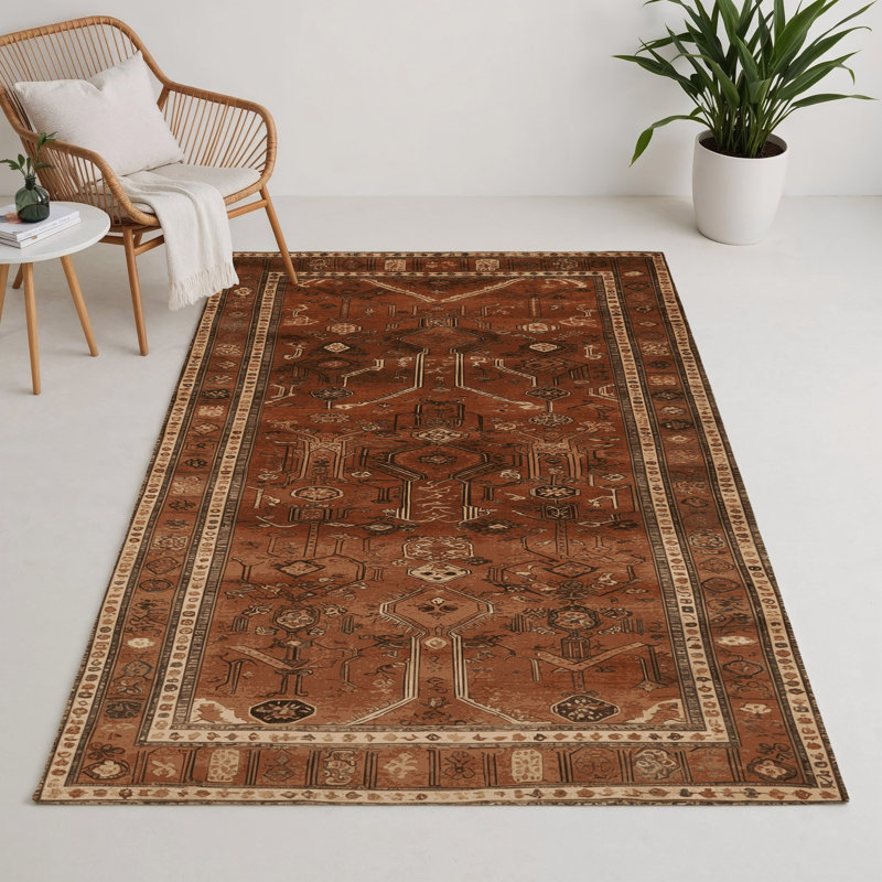 Tapis turc intérieur et extérieur brun, Rectangulaire 3 pi x 5 pi