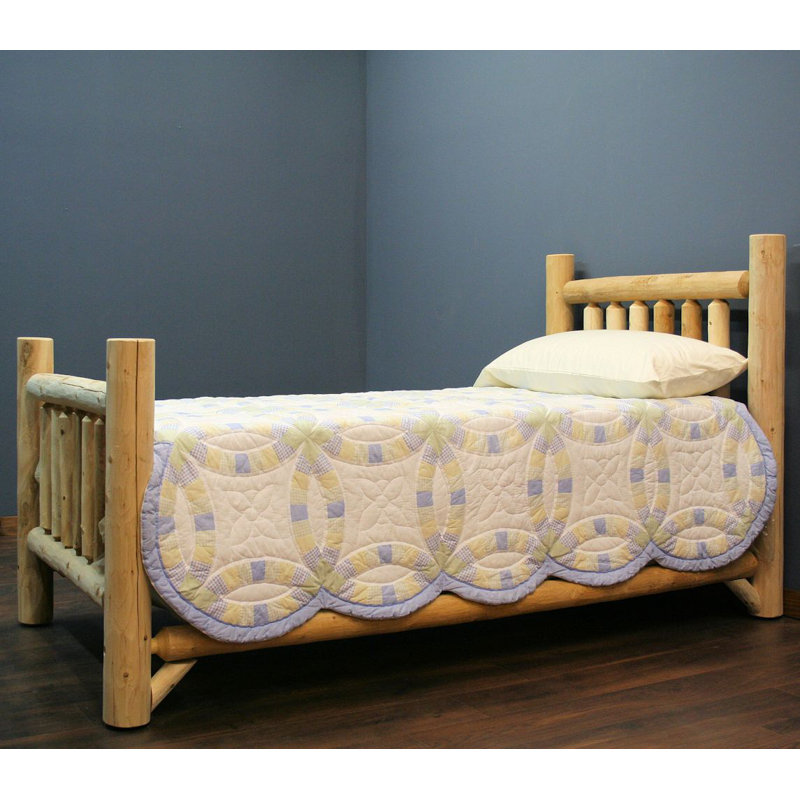Keturah Unfinished Solid Wood Open-Frame Bed, Clear, Twin