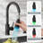LED Kitchen Faucet with Soap Dispenser and Pull Down Sprayer