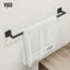 Ensemble de quincaillerie de salle de bain noir mat 3 pièces VIGO Satro avec porte-serviettes 24 po, porte-papier hygiénique et porte-serviettes-124825263