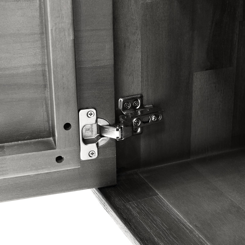 Buffet en bois gris, structure alvéolée 3D unique, idéal pour un buffet, un coin multimédia ou un bureau à domicile. Montage rapide et facile.